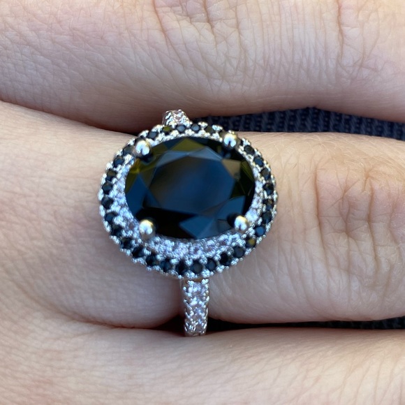 NEW 925 sterling Silver Oval Cut Black Sapphire - Picture 6 of 7